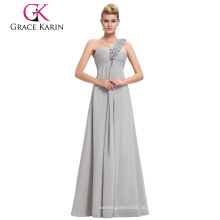 Grace Karin Chiffon- Fußboden-Länge ein Schulterblumenbügel Lange große Größenfrauenkleid-Abendkleid CL3402-3 #